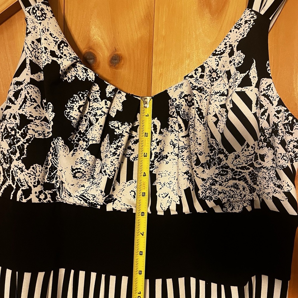 Kathy Roberts Womens Dress Size 16 Black & White Floral Sleeveless - Picture 10 of 13